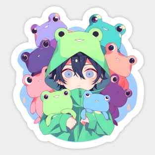 Group of Cute Pet Frogs! Sticker